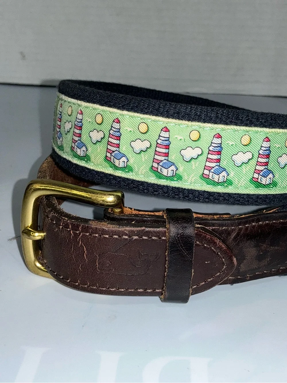 Vineyard Vines Men’s Lighthouse vintage Belt Preppy Coastal 30”Belt Causal